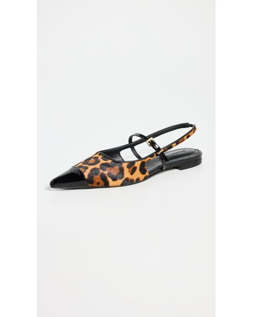Jonathan Simkhai Black Ada Printed Mini Buckle Flats
