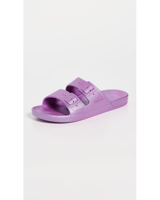 FREEDOM MOSES Purple Metallic Slides