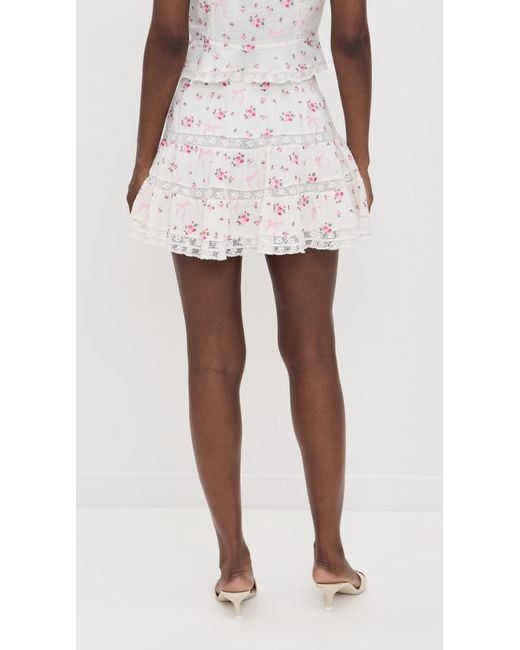 LoveShackFancy White Viro Skirt
