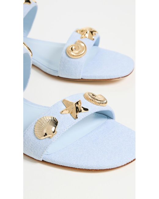Larroude Blue Madison Flat Sandals