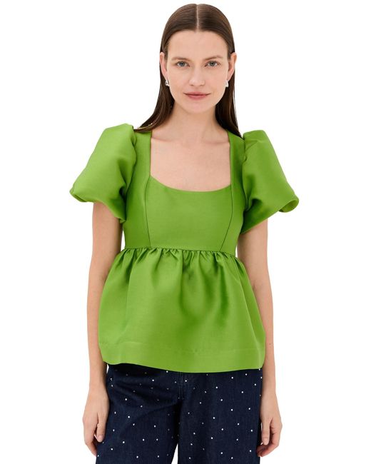 ALIGNE Green Allanah Puff Sleeve Top