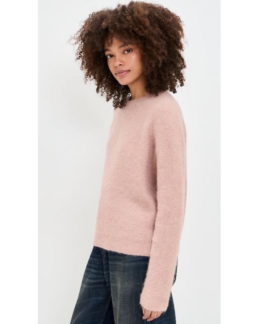 Vince Pink Alpaca Crew Brushed Sweater