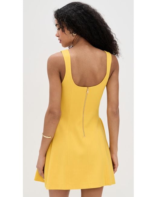 Alice + Olivia Yellow Vera Fit And Flare Mini Dress