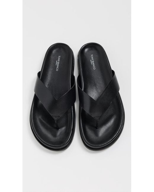 Tony Bianco Black Loop Sandals