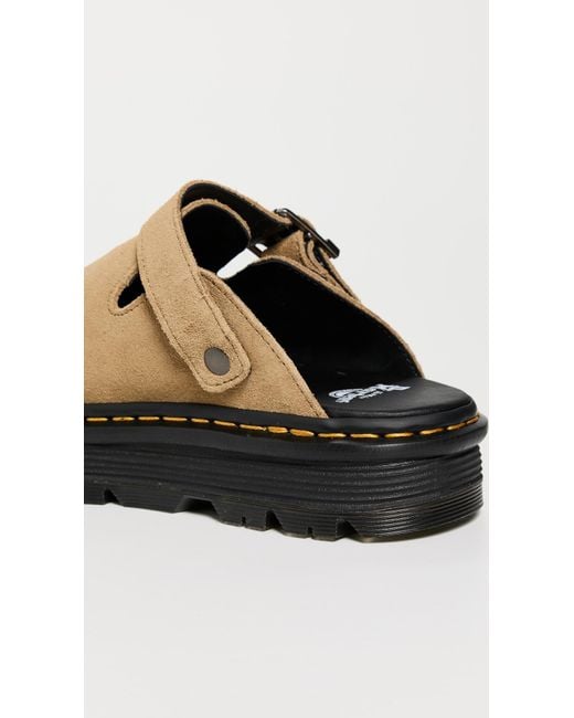 Dr. Martens Black Zebzag Mule Suede Clogs