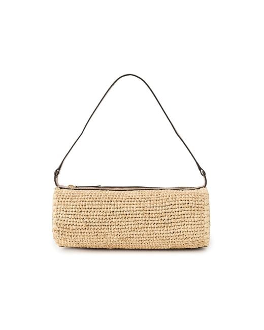 Staud White Mini Taru Raffia Bag