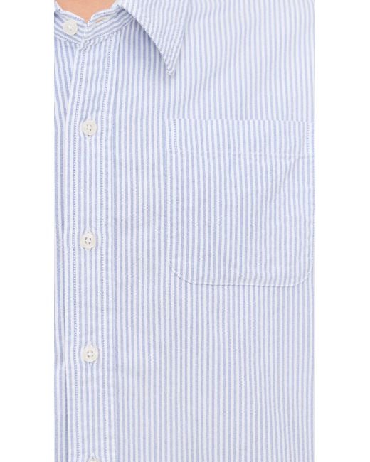 Denimist White Cropped Button Front Shirt