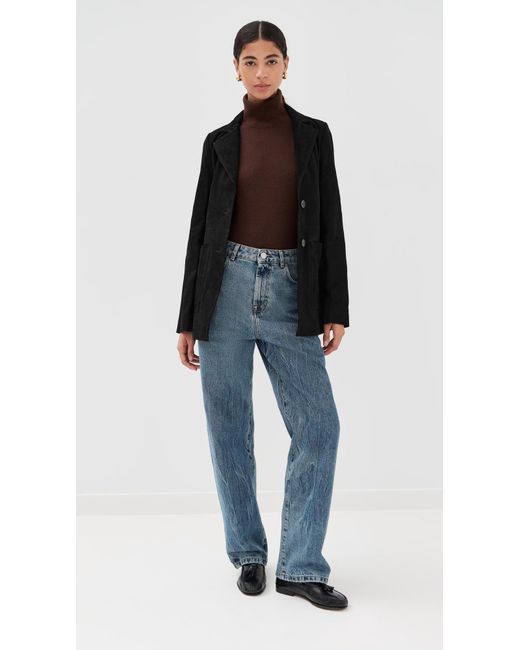 Rohe Black Suede Cinched Blazer