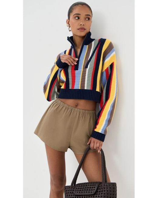 Staud Orange Cropped Hampton Sweater