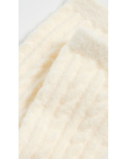 Stems White Winter Plush Cable Socks