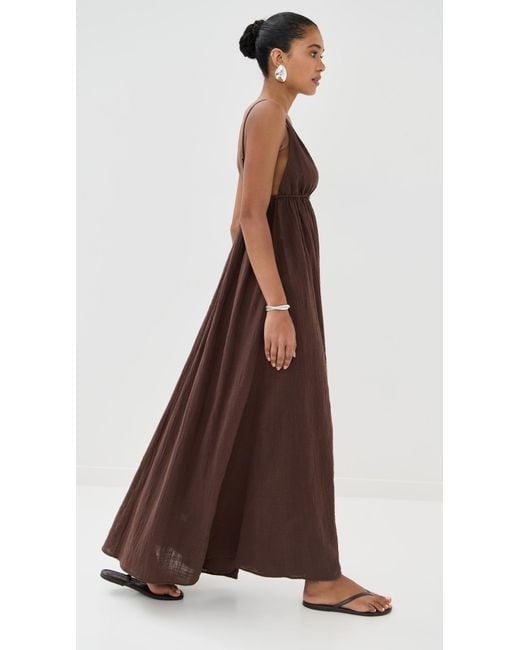 brown leather dress Women's Something to Behold Brown Faux Leather Short Sleeve Belted Midi Dress | Size: L