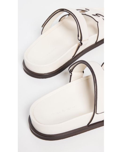 Tory Burch White T Slides