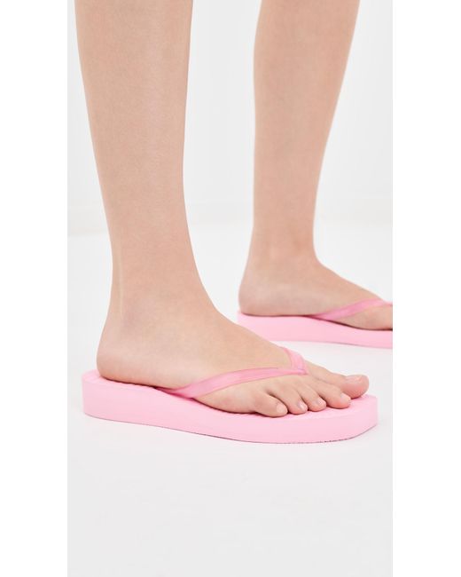 Sleeper Pink Platform Jelly Flip Flops