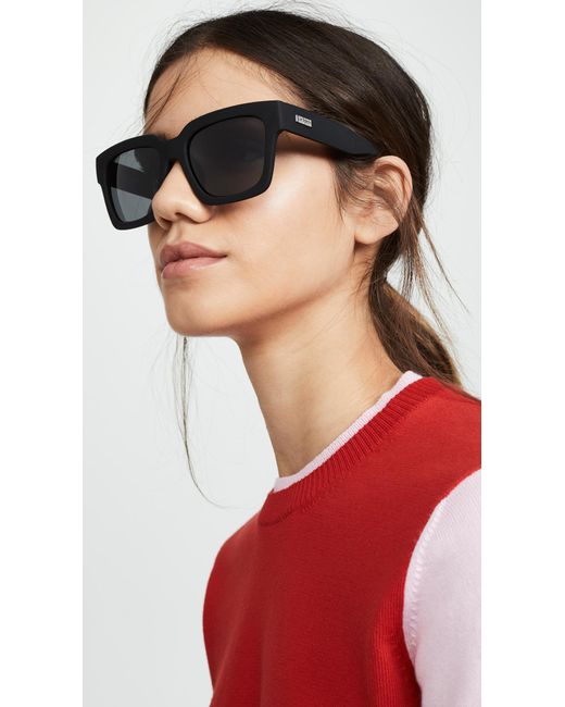 Le Specs Rubber Weekend Riot Polarized Sunglasses in Black Lyst