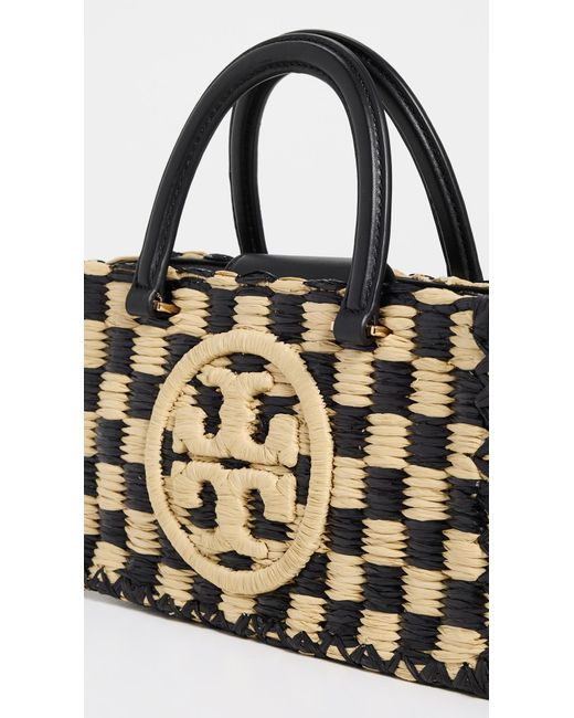 Tory Burch Black Ella Hand Crocheted Top Handle Bag