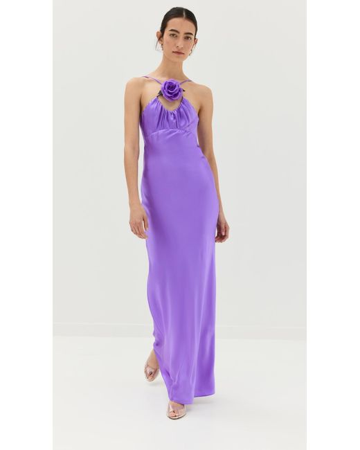 Rodarte Purple Silk Satin Bias Dress