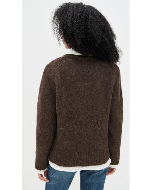 DUNST Black Baby Alpaca Argyle Sweater