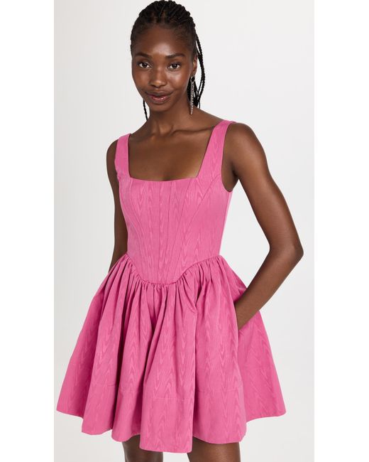 STAUD Synthetic Landscape Dress in Pink | Lyst
