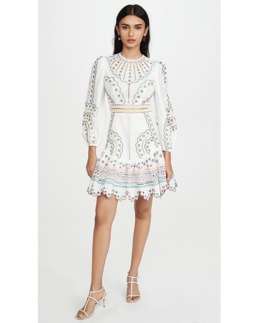 zimmermann peggy scallop short dress Zimmermann Peggy Scallop Short Dress - Orange Paisley