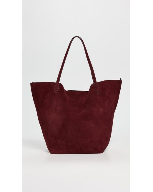 Madewell Red Oversized Soft Grain Shopper Tote