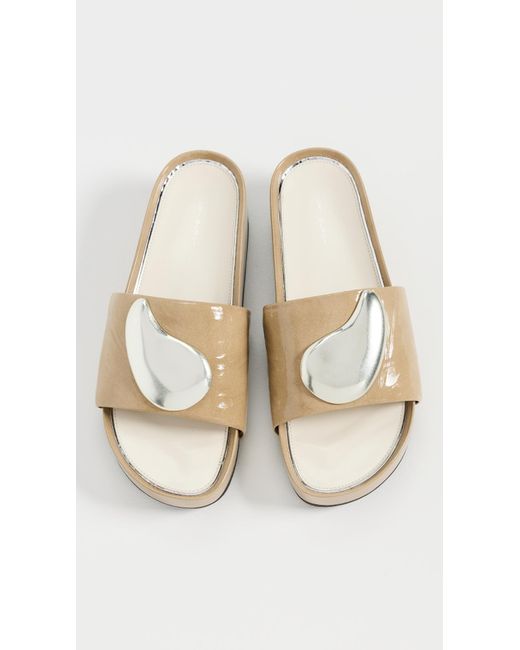 Tory Burch White Patos Platform Slides