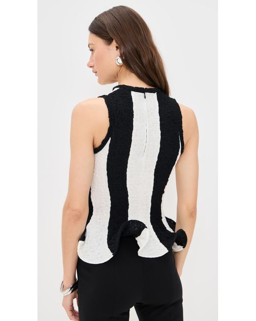 MSGM Black Stripe Sleeveless Top