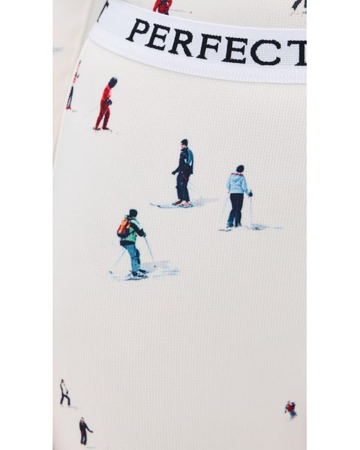 Perfect Moment White Printed Base Layer Legging