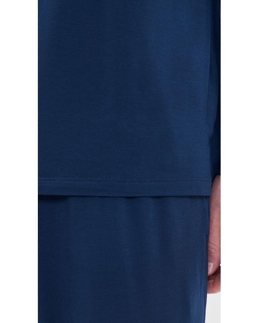 Eberjey Blue Henry Long Sleeve Pants Pj Set for men