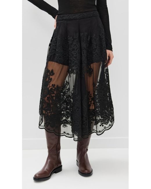 Sea Black Arielle Lace Flared Pants