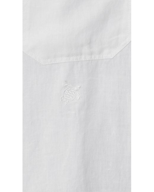 Vilebrequin White Corentin Linen Solid Overshirt for men