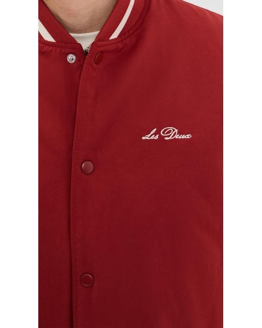 Les Deux Red Tech Varsity Jacket for men