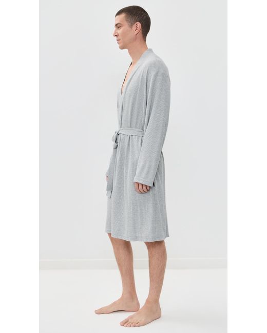 Tommy John Gray Waffle Robe for men