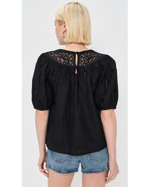 Ulla Johnson Black Amina Top