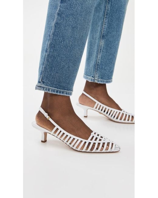 Veronica Beard White Britte Heels