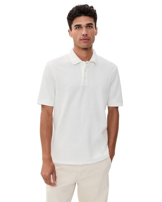 Vince White Varigated Texture Polo for men