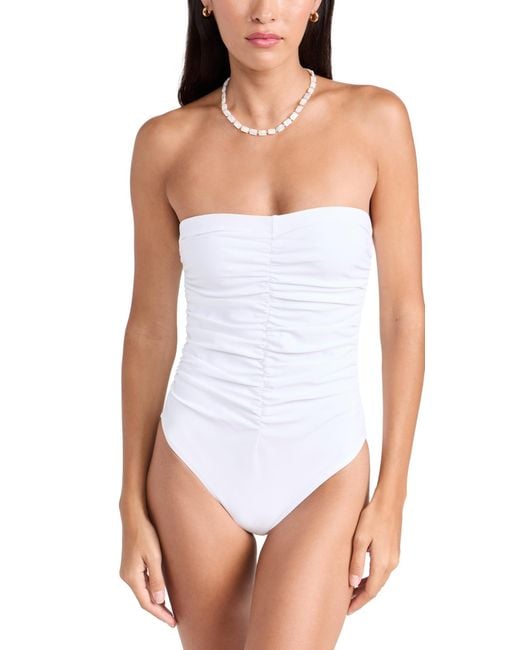 Karla Colletto White Basics Bandeau One Piece