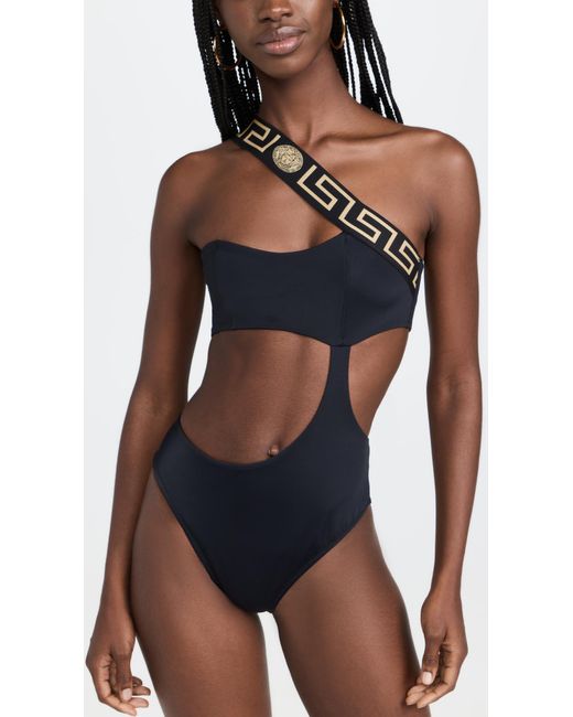 Versace Synthetic Swim One piece Swimsuit In Black Lyst UK