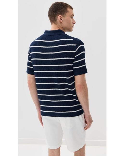 Jonathan Simkhai Blue Calum Polo for men