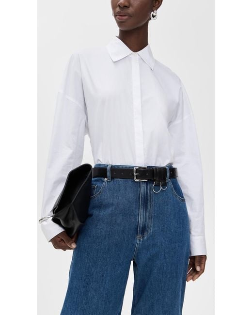 Tibi Black Classic Ring Hardware Leather Belt