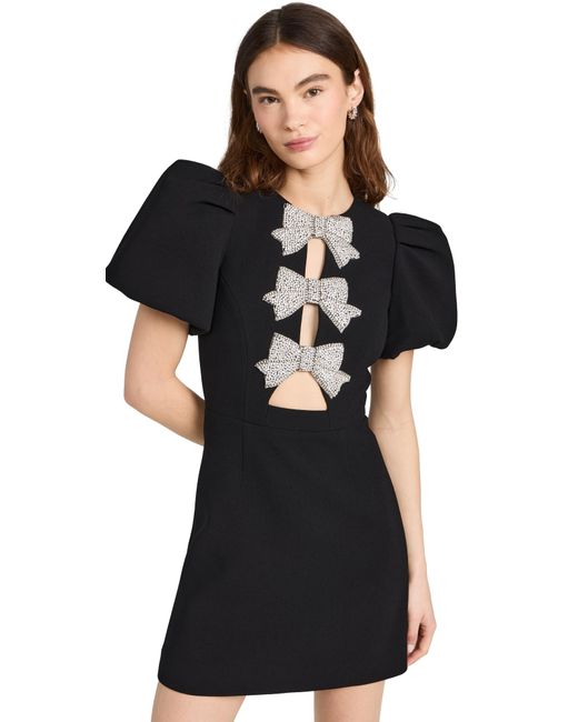 Rebecca Vallance Black Juliana Puff Sleeve Mini Dress