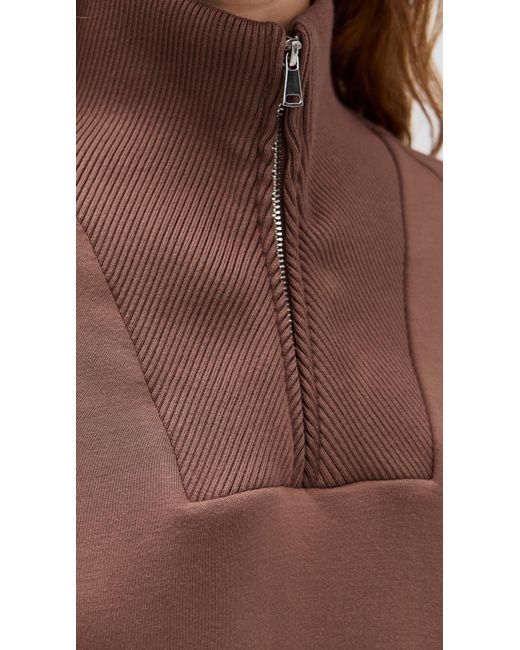 Le Bos Brown Thea Quarter-Zip Pullover