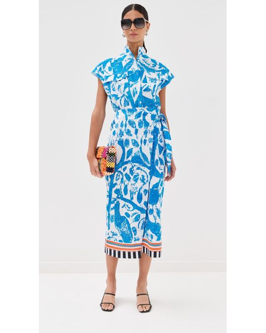 Stella Jean Blue Midi Wrap Skirt