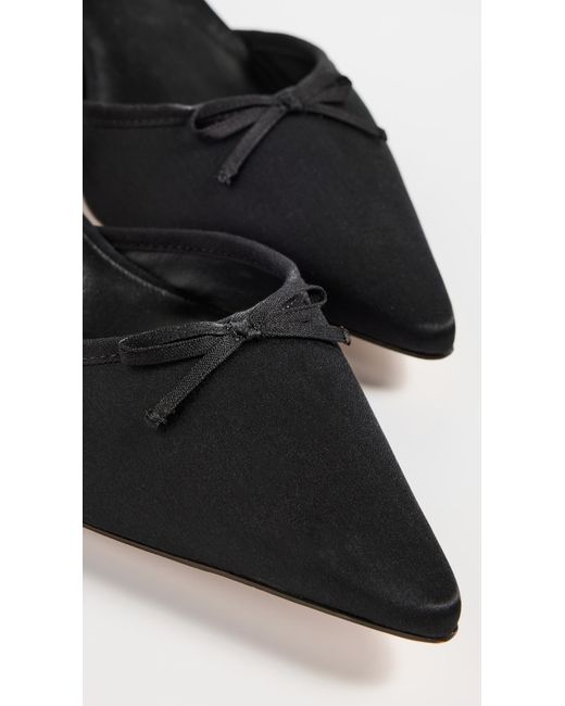 Reformation Black Wade Kitten Heels With Bow