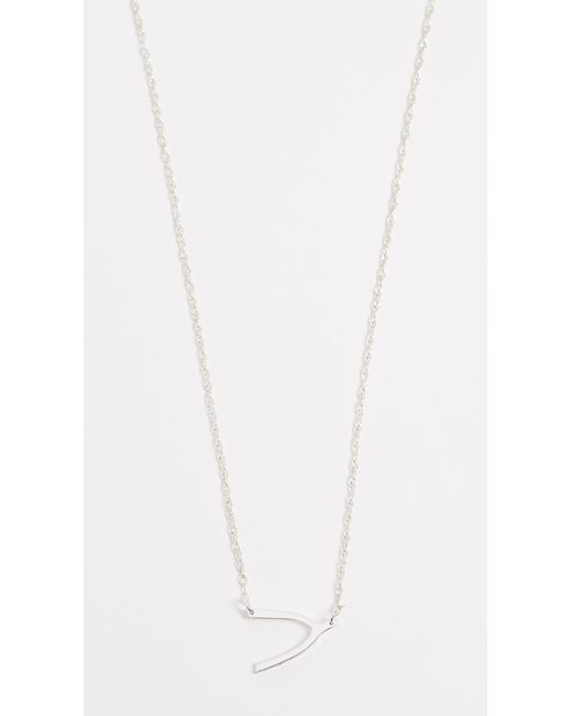 Jennifer Zeuner Metallic Mini Wishbone Necklace