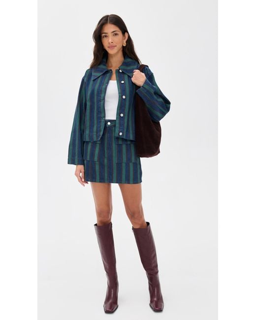 The Tiny Big Sister Blue Boxy Striped Jacket