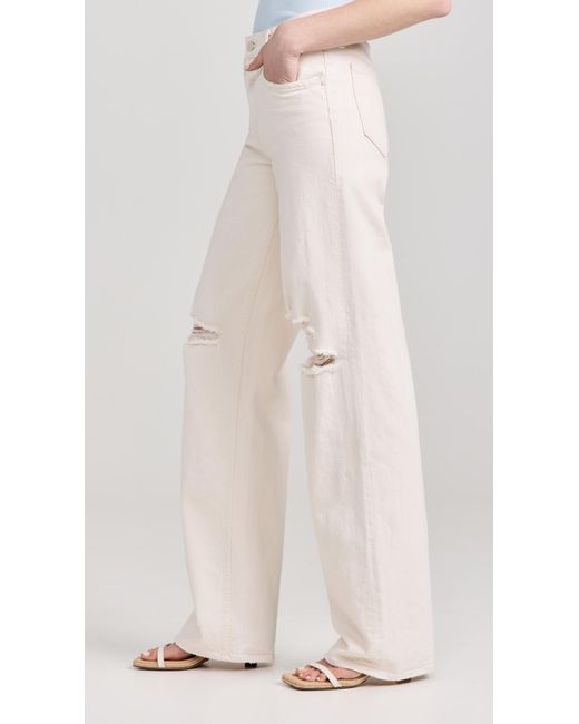 Mother White The Down Low Spinner Heel Jeans