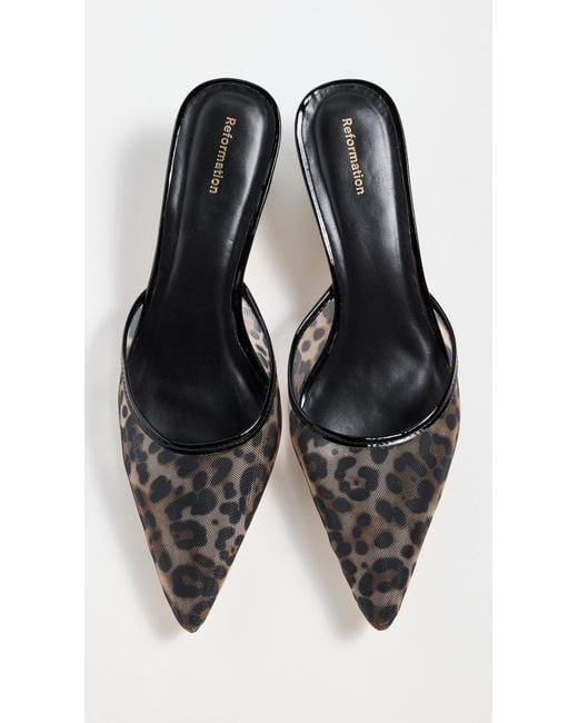 Reformation Black Wilda Kitten Mules