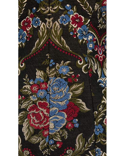Alice + Olivia Black Tayla Floral Jacquard Structured Mini Dress