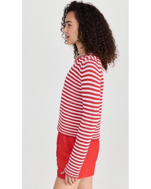 La Ligne Red Fine Stripe Mini Marina Sweater