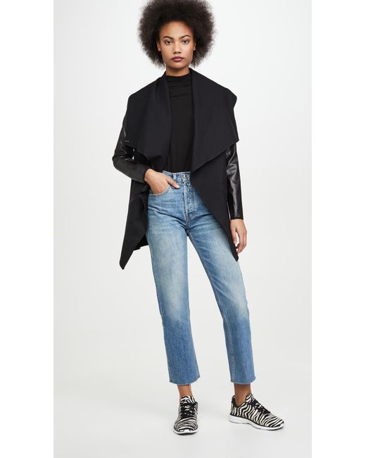 Spanx Black Faux Leather Convertible Jacket